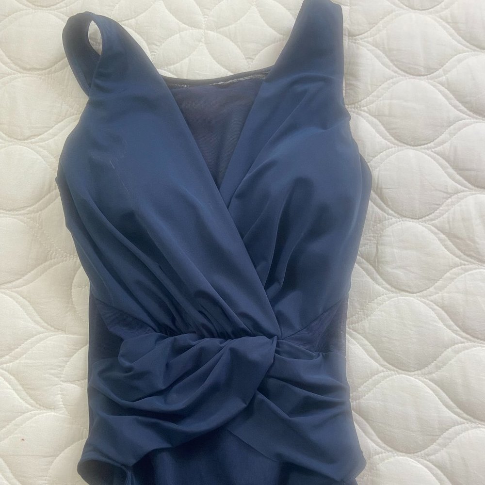 Miraclesuit Navy Blue Swimsuit,, Size 8